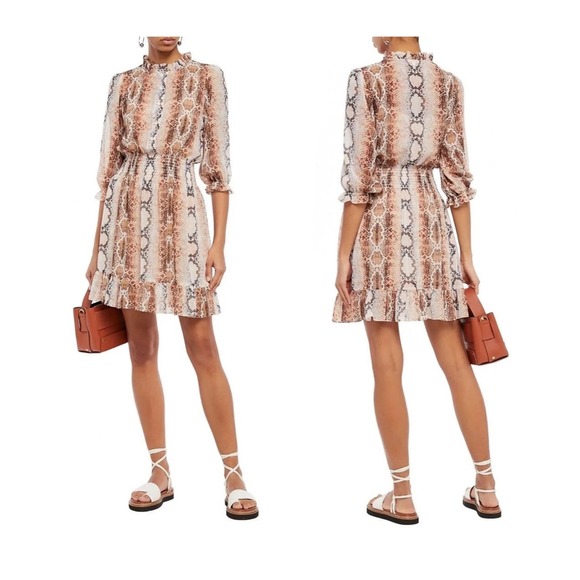 Maje Snake Print Mini Dress Size 1 / Small - Picture 5 of 6